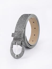 亮片字母搭扣腰帶 - 灰色 - 查看 4
