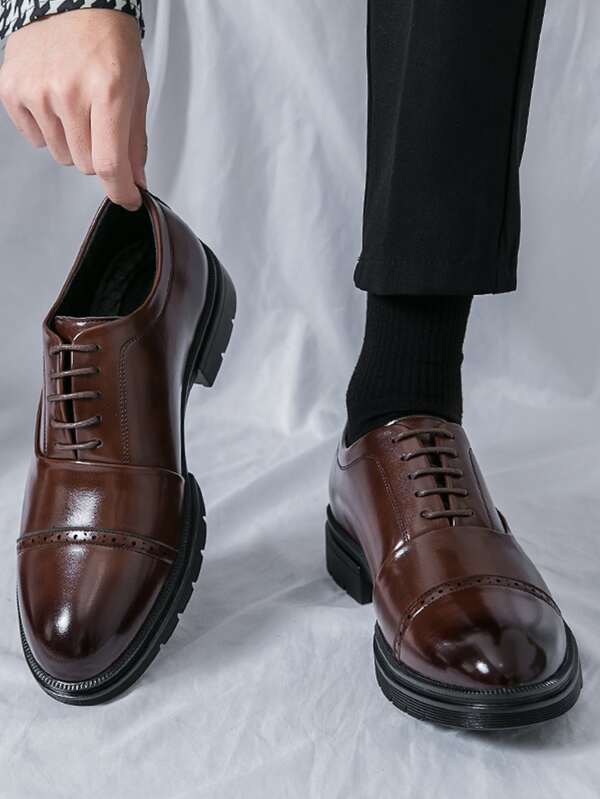 Herren Geschäft Formell PU Leder Schuhe , und Erhöht , europäisch und amerikanisch Stil Hochzeitsschuhe , Schnürung,