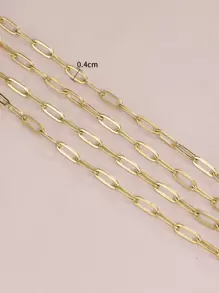 1m 不銹鋼時尚金色鏈，適用於 Diy 項鍊、手鍊製作 - 金黃色 - 查看 3