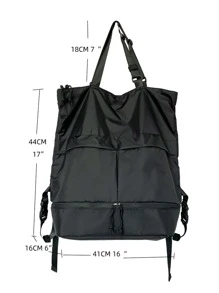 15.6inch Foldable Men Minimalist Release Buckle Decor Classic Backpack - Black - View 5