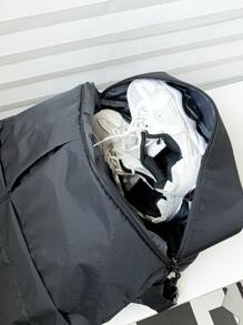 15.6inch Foldable Men Minimalist Release Buckle Decor Classic Backpack - Black - View 8