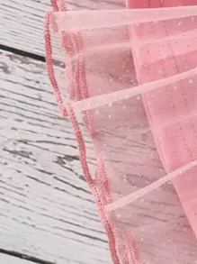 小女童荷葉邊T恤和網紗半身裙 - 淺粉色 - 查看 3