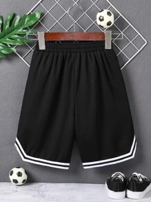 男孩字母圖案條紋飾邊短褲