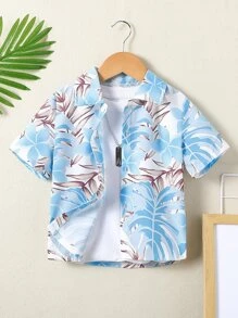 小男童熱帶圖案襯衫不帶T恤 - 彩色 - 查看 1