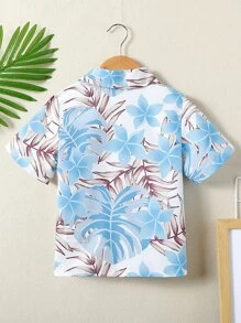 小男童熱帶圖案襯衫不帶T恤 - 彩色 - 查看 2