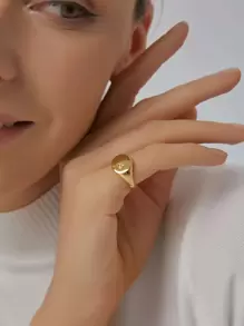 Charm-In 1pc Minimalist Cuff Ring Copper Jewelry - Yellow Gold - View 2