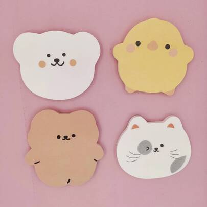 1入組卡通動物形狀隨機便簽