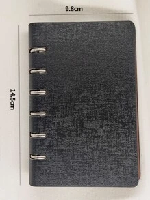 1入組素色活頁本雜誌 - 黑色 - 查看 2