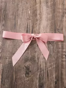 SHEIN 女孩印花泡泡袖百褶下擺繫腰帶連衣裙 - 白色 - 查看 3