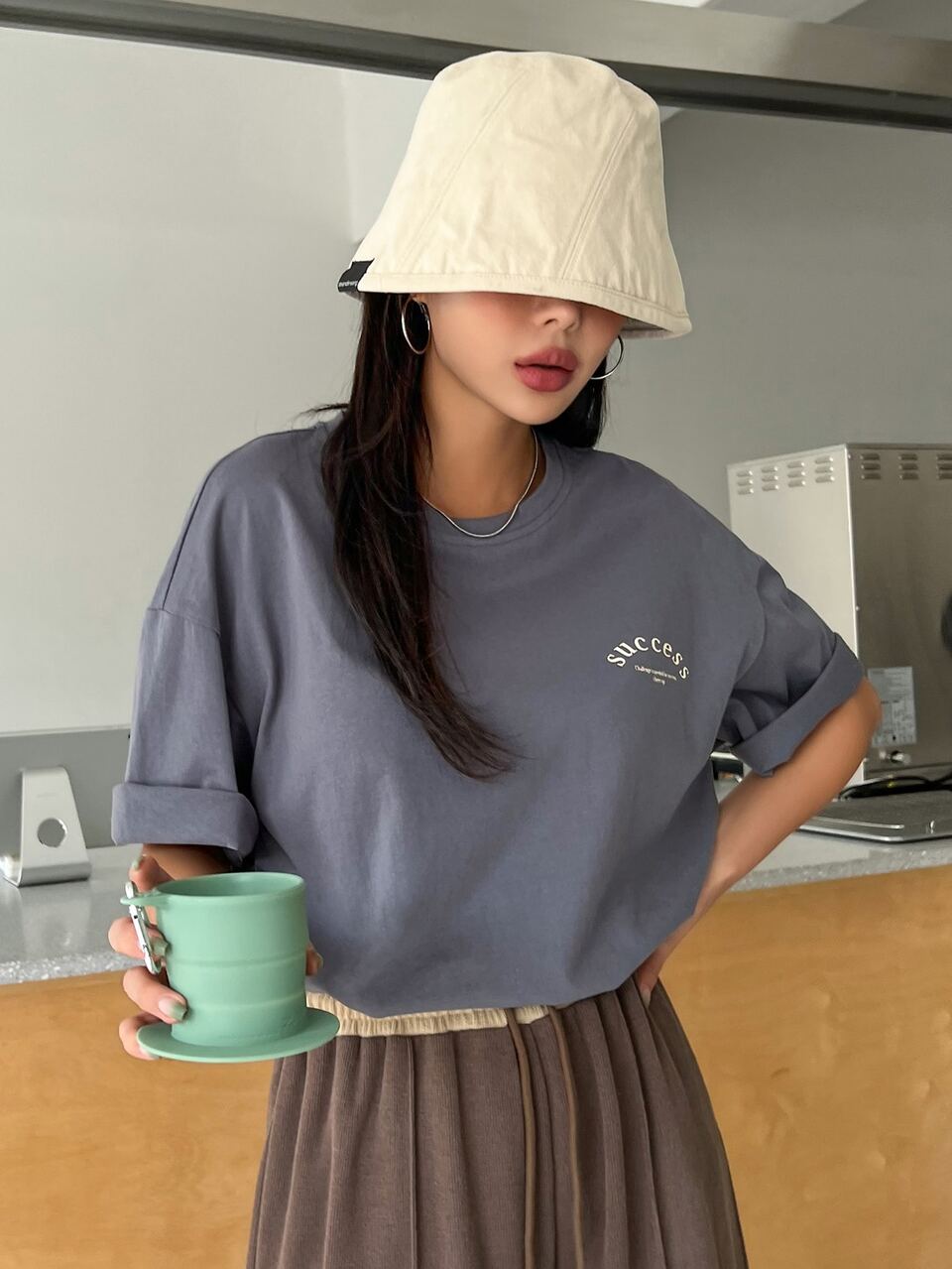 Letter Graphic Drop Shoulder Tee