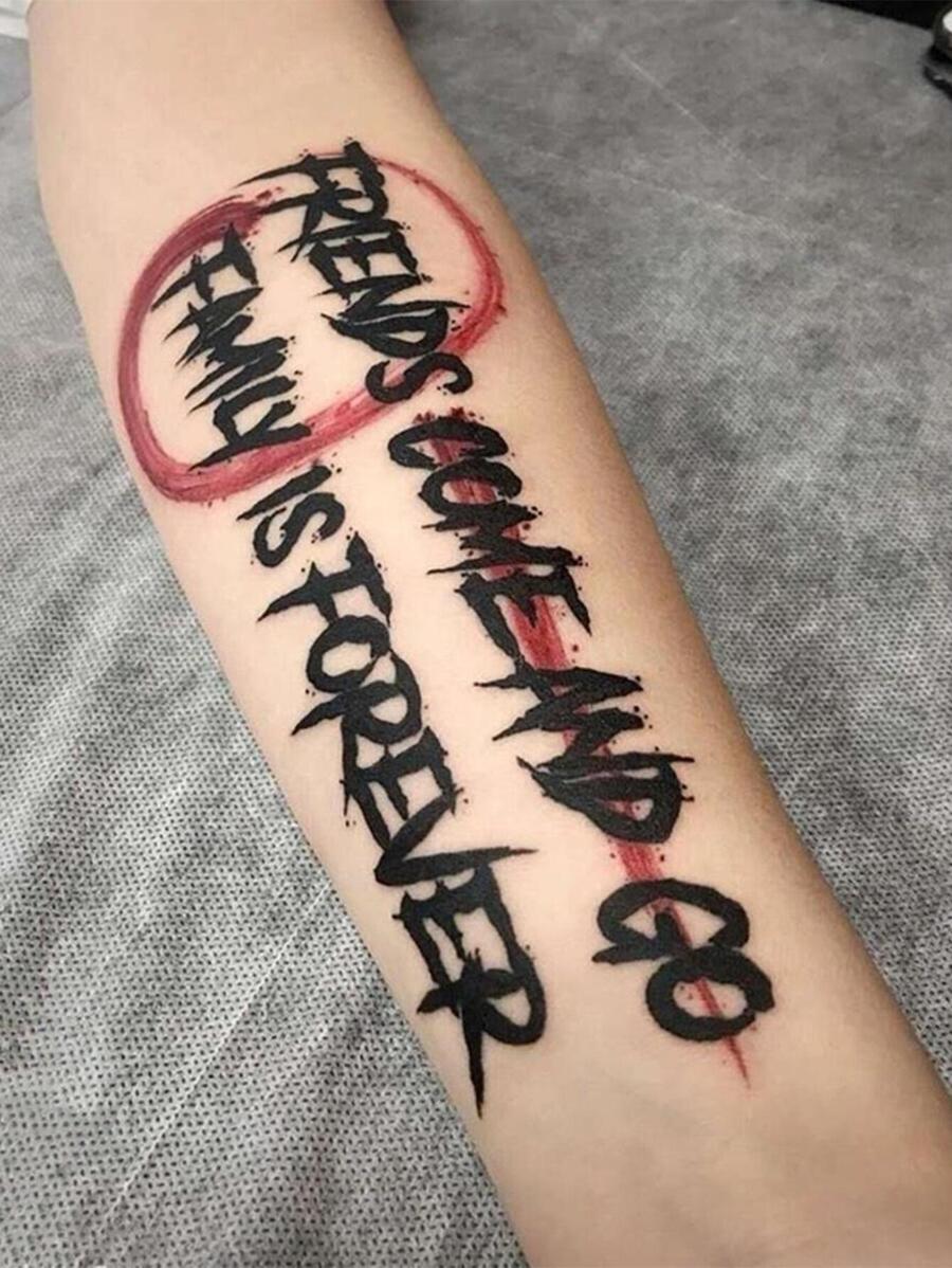 1 miếng dán hình xăm tạm thời chống nước và lâu trôi họa tiết mắt ở mu bàn tay - màu đen - Xem 1