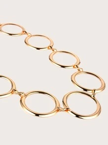 1 件女式闪亮金属金色腰链，百搭复古身体链腰带，带圆环，适合日常穿着、派对，搭配连衣裙、外套和牛仔裤，万圣节夏季、学校秋季、秋季、万圣节 - 金色 - 查看 8