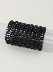 10pcs Coil Wire Design Hair Tie - Black - View 2