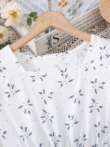 SHEIN Đầm Gái Hoa Boho - trắng - Xem 3