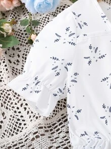 SHEIN Đầm Gái Hoa Boho - trắng - Xem 4