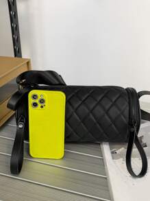 Bolso tipo cubo con detalle acolchado para hombre, bolso deportivo para escuela secundaria, estudiante universitario, para viajes, universidad y escuela - Negro - Ver 6