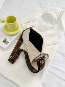 字母刺繡水桶包 - 米色 - 查看 3