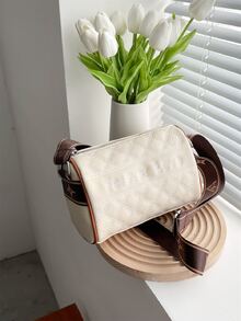 字母刺繡水桶包 - 米色 - 查看 6