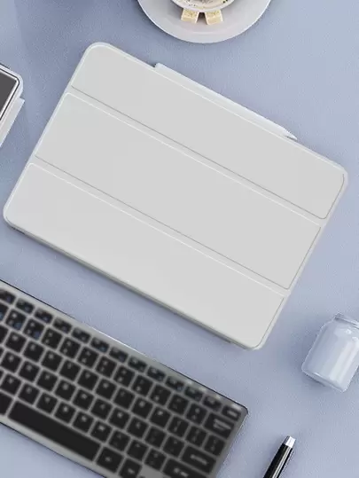 1 st. grått mjukt tygskyddsfodral med pennfack, kompatibel med iPad Mini 4/5/6/Mini 7/9.7/10.2/10.5/Air 4/Air 5/10:e/10.9/Pro 11-tums/Air 11(M2)/Air 13(M2)/Pro 11(M4)/Pro 13(M4) 2024 12.9 tum/IPad Air 13(M3 2025)/IPad Air 11-tums (M3) 2025/IPad (A16) 11 tum 11:e generationen 2025, liten färgskillnad, vänster pennfack kan inte laddas direkt