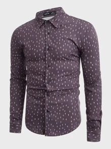 Manfinity Men Allover Print Shirt - Mauve Purple - View 1