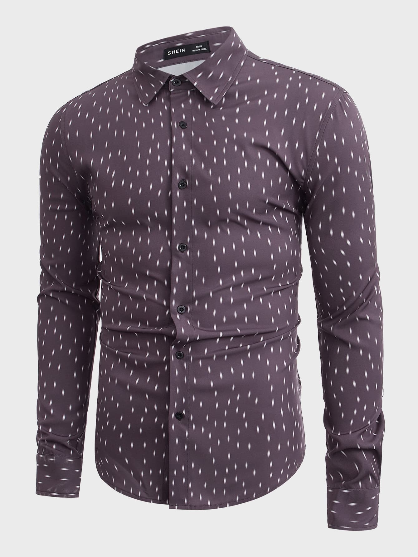 Manfinity Men Allover Print Shirt - Mauve Purple - View 1