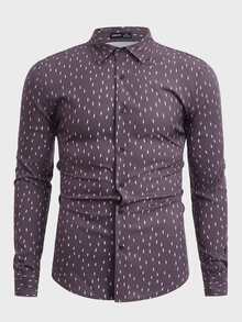 Manfinity Men Allover Print Shirt - Mauve Purple - View 3