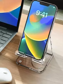 1pc Clear Desktop Phone Holder - Clear - View 5
