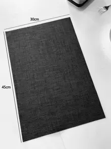 1 PC Đồng Màu PVC Có Thể Giặt Nhà Bếp Bàn Ăn, Thảm Chống Trơn Trượt - màu đen - Xem 2