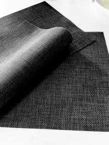 1 PC Đồng Màu PVC Có Thể Giặt Nhà Bếp Bàn Ăn, Thảm Chống Trơn Trượt - màu đen - Xem 5