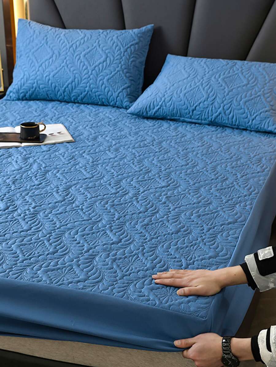 Solid Color Simple Fitted Sheet - Royal Blue - View 1