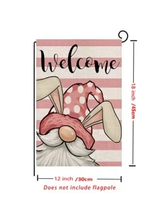 1pc Gonk & Letter Graphic Garden Flag - Multicolor - View 4