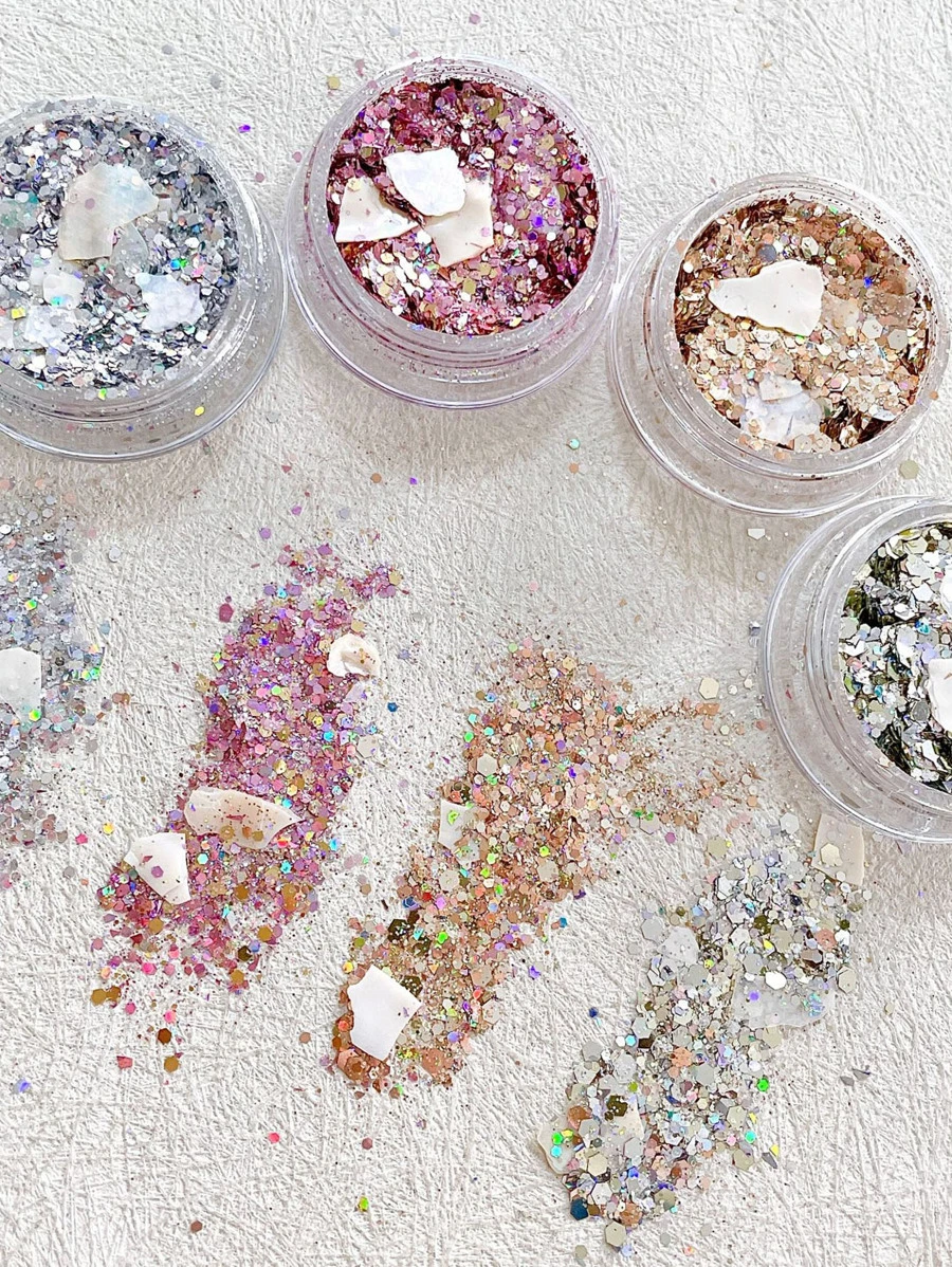 Bộ 4 hộp miếng dán móng nghệ thuật pha lê lấp lánh và thiên hà hồng - Nhiều màu - Xem 1