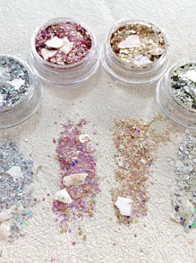 Bộ 4 hộp miếng dán móng nghệ thuật pha lê lấp lánh và thiên hà hồng - Nhiều màu - Xem 2