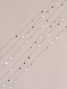 2m 簡約時尚銅鍍銀光澤鏈適合 Diy 項鍊、手鍊製作