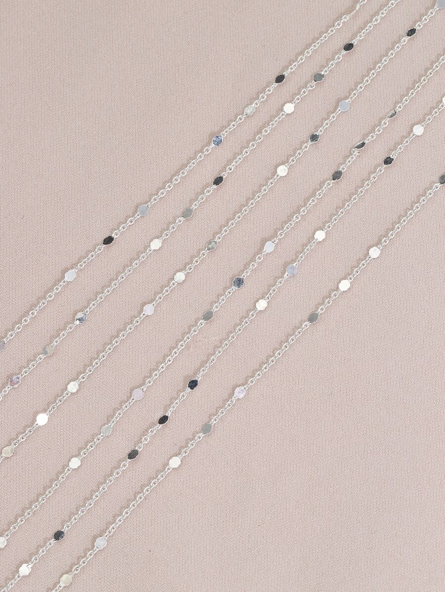 2m 簡約時尚銅鍍銀光澤鏈適合 Diy 項鍊、手鍊製作