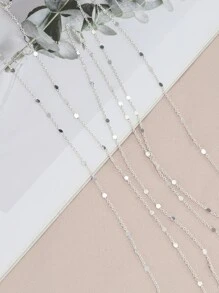 2m 簡約時尚銅鍍銀光澤鏈適合 Diy 項鍊、手鍊製作