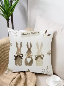 1pc Easter Rabbit Printing Living Room Sofa Pillow Cover - Multicolor - View 1