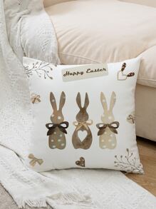 1pc Easter Rabbit Printing Living Room Sofa Pillow Cover - Multicolor - View 2