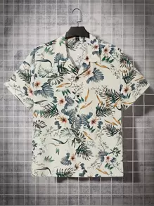 EASEVO Men Plus Tropical Print Shirt - Multicolor - View 1