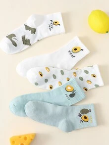 5pairs Men Fruit Pattern Crew Socks - Multicolor - View 2