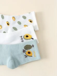 5pairs Men Fruit Pattern Crew Socks - Multicolor - View 4