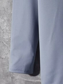 Manfinity Hombres Camiseta con estampado de letra - Neblina azul - Ver 4