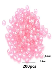 200 chiếc Thư Chi tiết Hạt DIY - Hồng - Xem 4