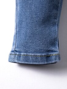 Baby Elastic Waist Slant Pocket Jeans - Medium Wash - View 3