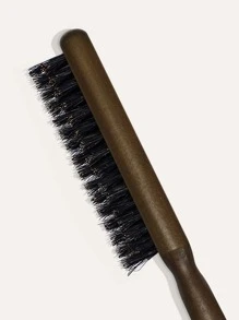1入組黑色/灰色豬鬃毛橡木柄尾梳，適用於梳理、造型和梳理頭髮的髮刷 - 黑色 - 查看 3