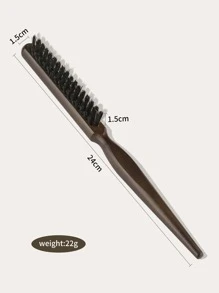 1入組黑色/灰色豬鬃毛橡木柄尾梳，適用於梳理、造型和梳理頭髮的髮刷 - 黑色 - 查看 4