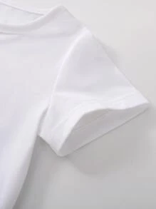 小男童前紐扣襯衫和短褲和T恤 - 黃色 - 查看 3