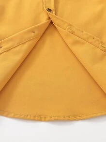 小男童前紐扣襯衫和短褲和T恤 - 黃色 - 查看 4