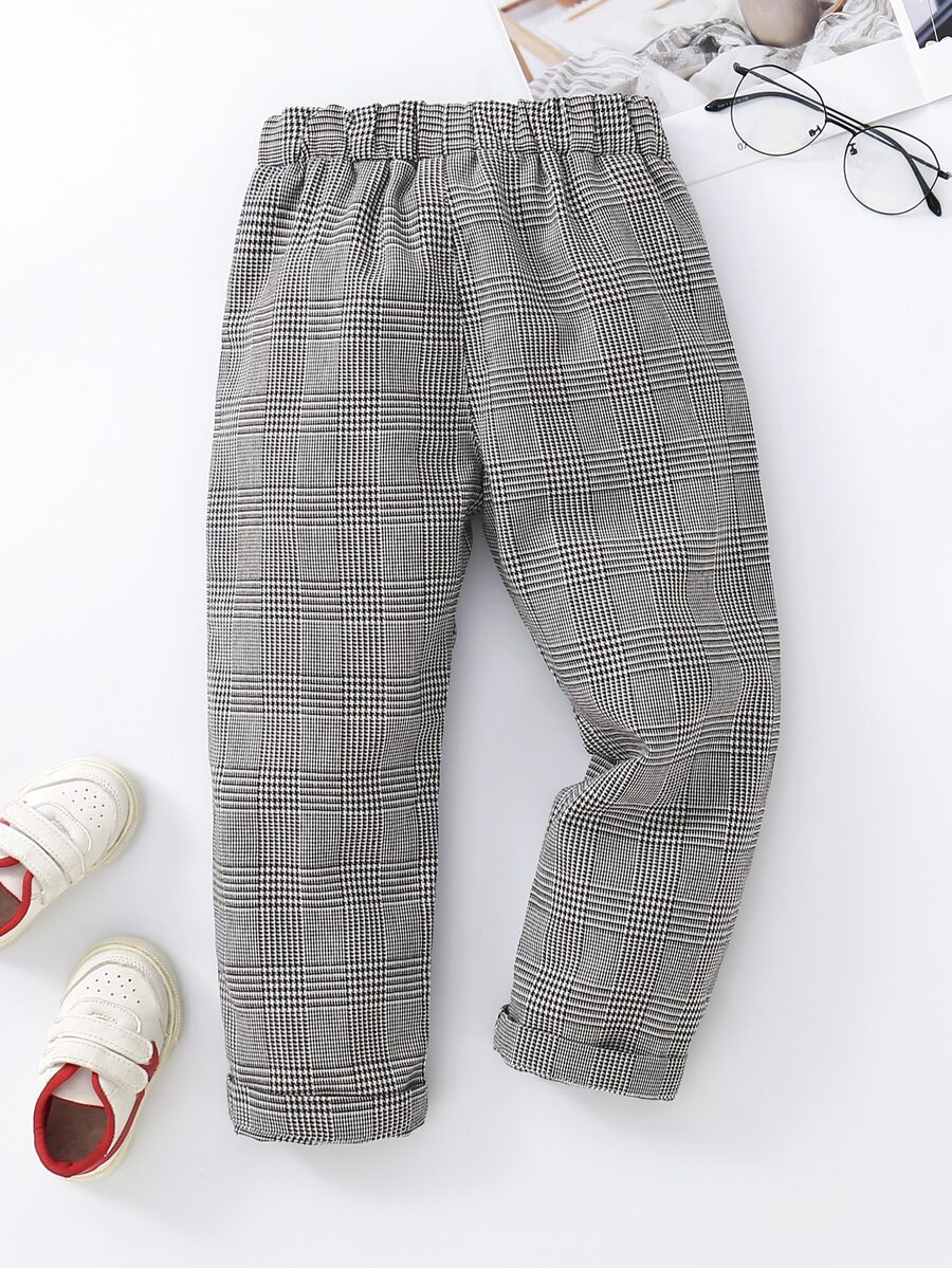 小男童威爾斯親王格紋彈性腰帶長褲