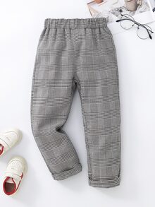 小男童威爾斯親王格紋彈性腰帶長褲